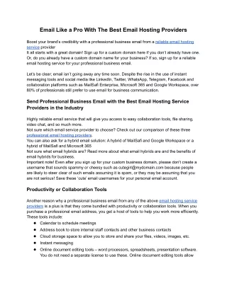 email like a pro with the best email hosting