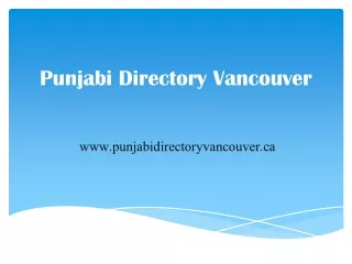 Punjabi Directory Vancouver- punjabidirectoryvancouver.ca