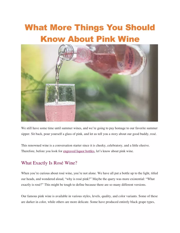 what more things you should know about pink wine