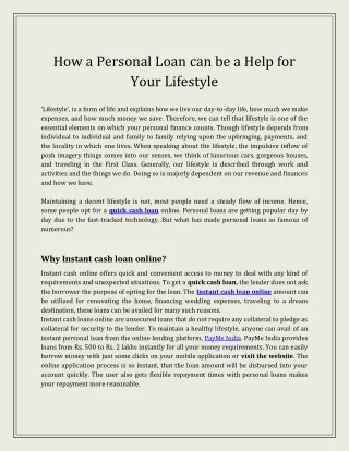 How a Personal Loan can be a Help for Your Lifestyle