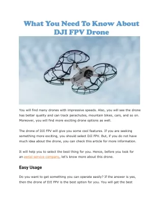 what you need to know about dji fpv drone