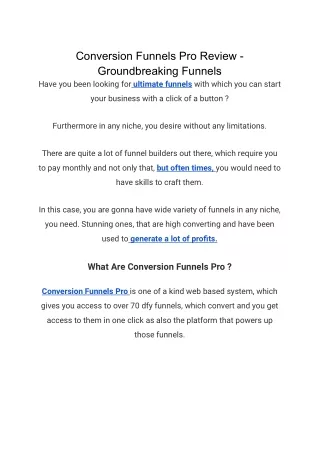 conversion funnels pro review groundbreaking