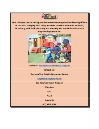 Best Childcare Centres in Kingston Kingston.tinytots.net