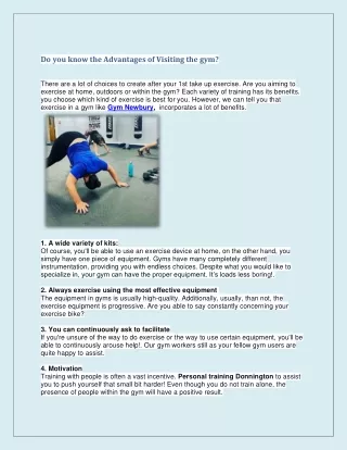 do you know the advantages of visiting the gym
