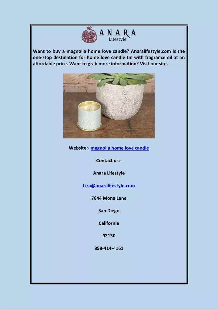 want to buy a magnolia home love candle