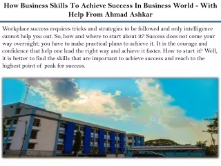 how business skills to achieve success