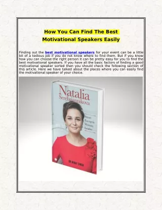 how you can find the best motivational speakers