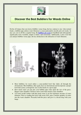 discover the best bubblers for weeds online now