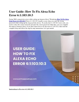 user guide how to fix alexa echo error