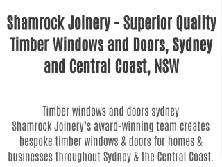 Timber windows and doors sydney