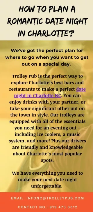 Date Night in Charlotte NC - Trolley Pub