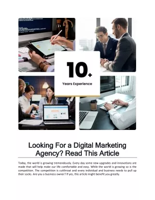 Looking For a Digital Marketing Agency