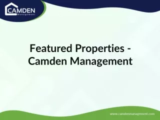 Latest Featured Properties [Posted on 19th August 2020] - Camden Management