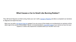 what causes a car to smell like burning rubber