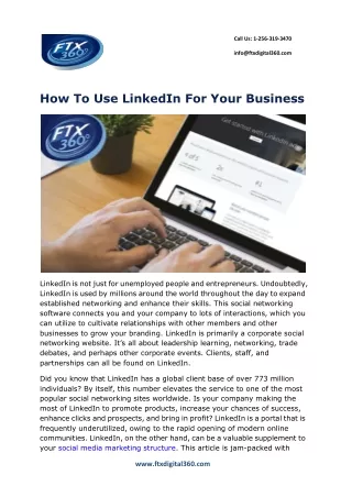 How To Use LinkedIn For Your Business