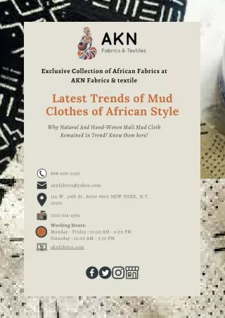 Raise Your Standard Up With African Mud Clothes in 2022
