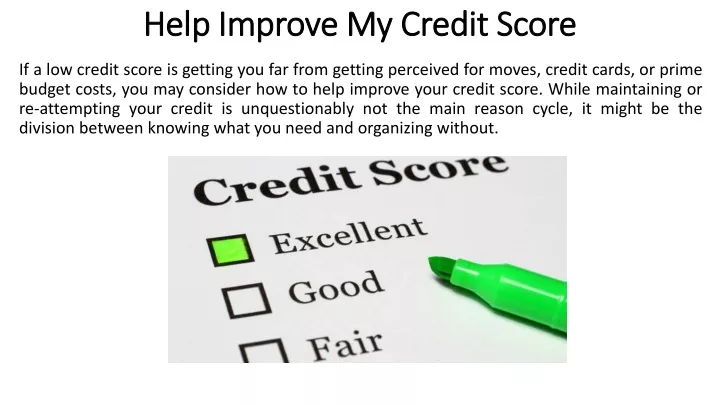 help improve my credit score