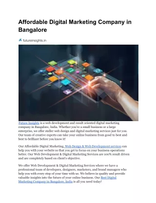 Affordable Digital Marketing Company in Bangalore