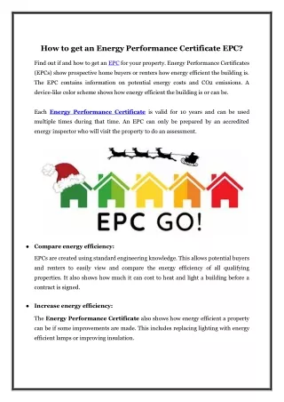 how to get an energy performance certificate epc