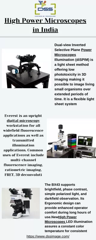 High Power Microscopes in India | DSS Imagetech