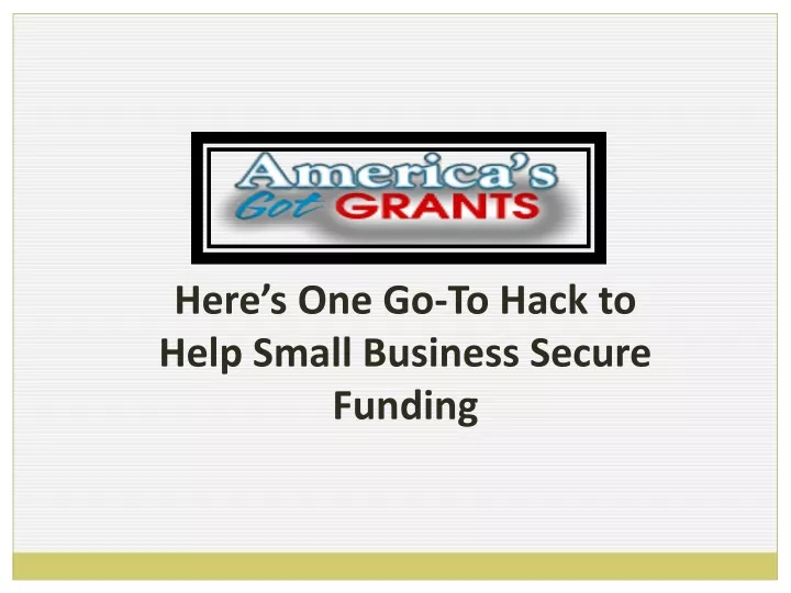 here s one go to hack to help small business