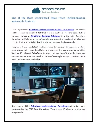 Salesforce Implementation Partner in Australia