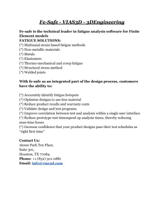 Fe-Safe - VIAS3D - 3DEngineering