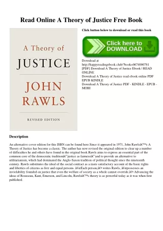 Read Online A Theory of Justice Free Book