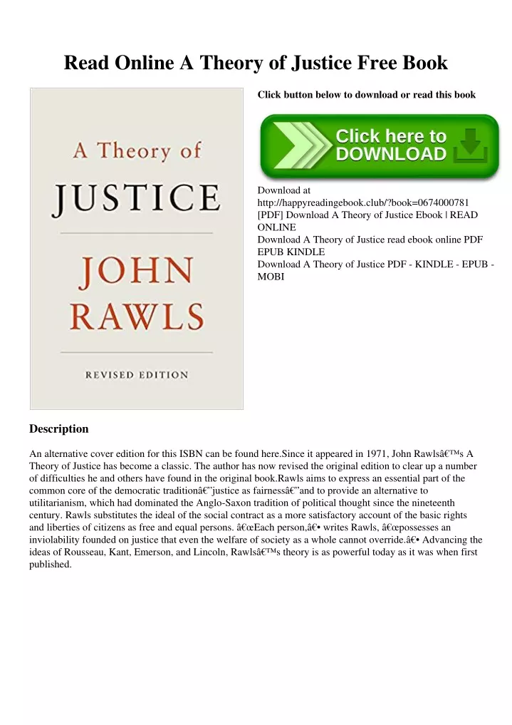 read online a theory of justice free book