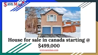 house for sale in canada starting