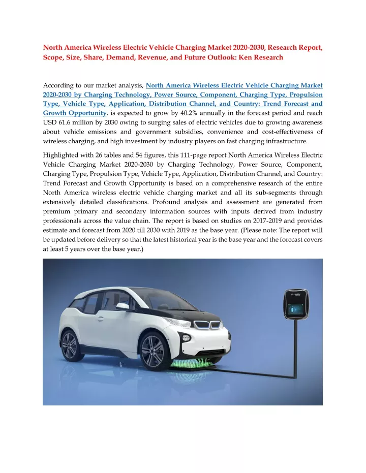 north america wireless electric vehicle charging