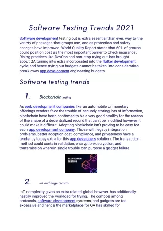 software testing trends 2021