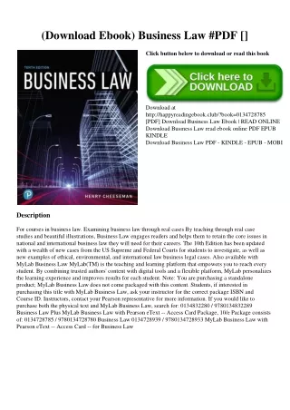 (Download Ebook) Business Law #PDF [Download]