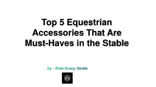 Top 5 Equestrian Accessories That Are Must-Haves in the Stable