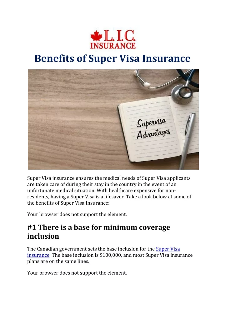 benefits of super visa insurance
