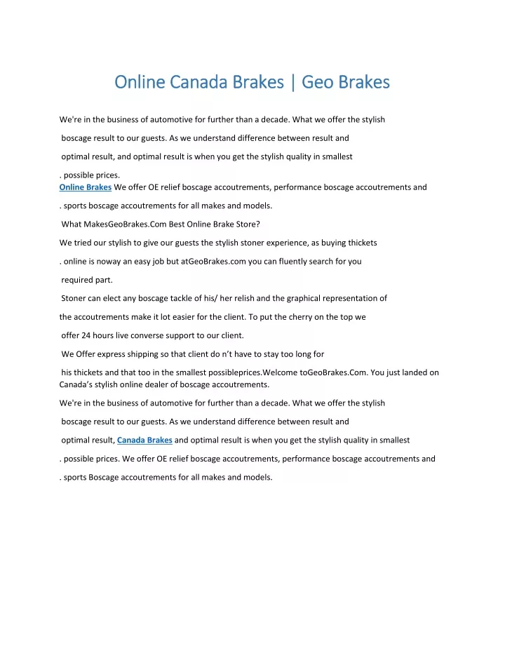 online online canada brakes canada brakes