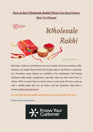 Buy Wholesale Rakhi When You Don’t Know How To Choose