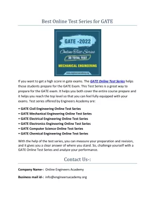 best online test series for gate