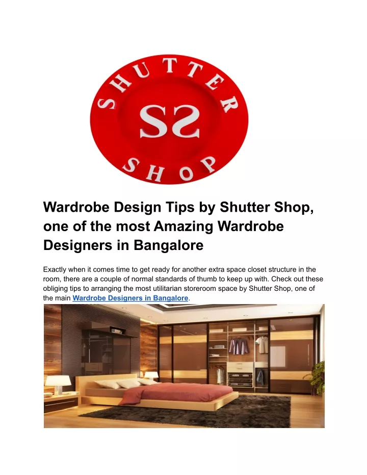 wardrobe design tips by shutter shop