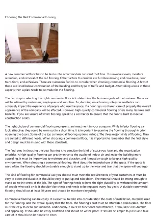 An Unbiased View of Commercial Flooring