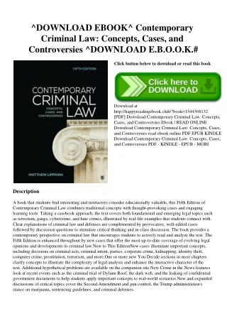 ^DOWNLOAD EBOOK^ Contemporary Criminal Law Concepts  Cases  and Controversies ^DOWNLOAD E.B.O.O.K.#