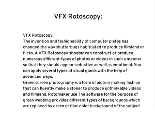 Best VFX Rotoscopy services - Rotomaker