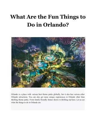 what are the fun things to do in orlando