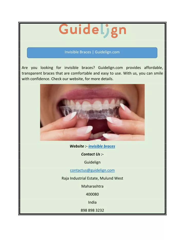invisible braces guidelign com