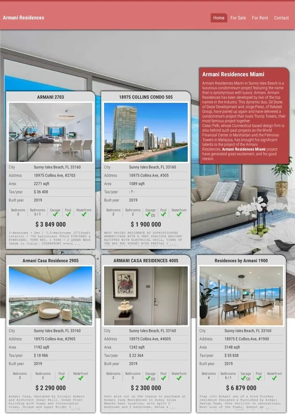 Armani Residences sunny isles beach