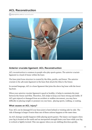 ACL Reconstruction Surgery in Jaipur