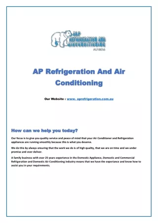 AP Refrigerators Providing Their Fridge Repairs And AC Service
