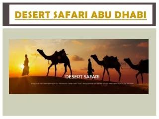 Desert Safari In Abu Dhabi