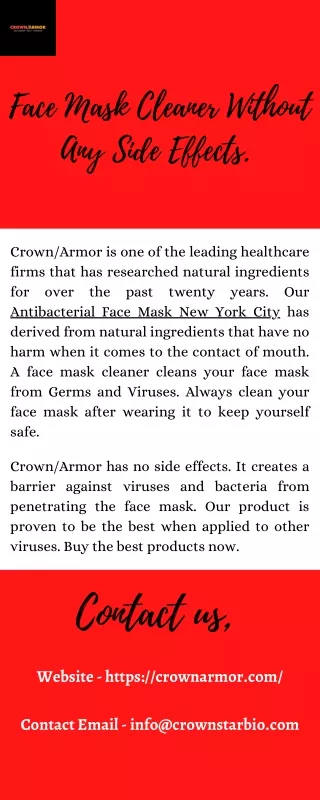 face mask cleaner without any side effects