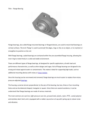 title flange bearing